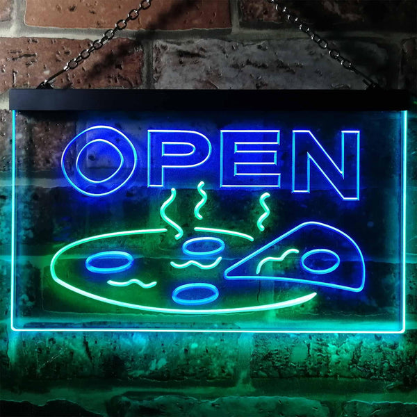 ADVPRO Pizza Open Shop Delivery Display Dual Color LED Neon Sign st6-i0496 - Green & Blue