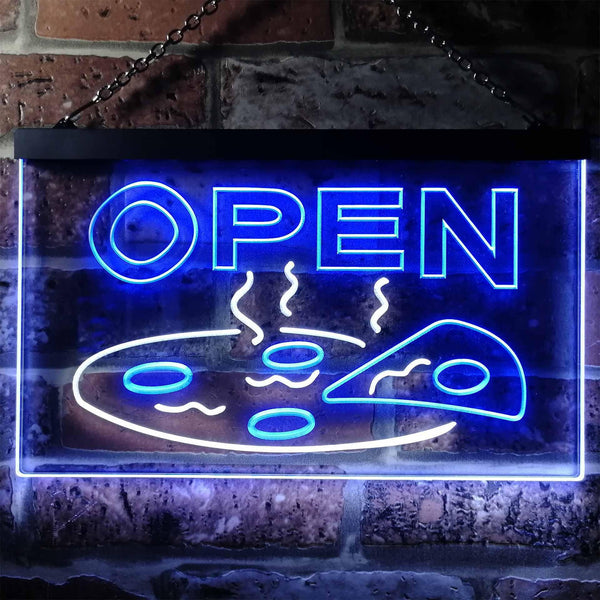 ADVPRO Pizza Open Shop Delivery Display Dual Color LED Neon Sign st6-i0496 - White & Blue