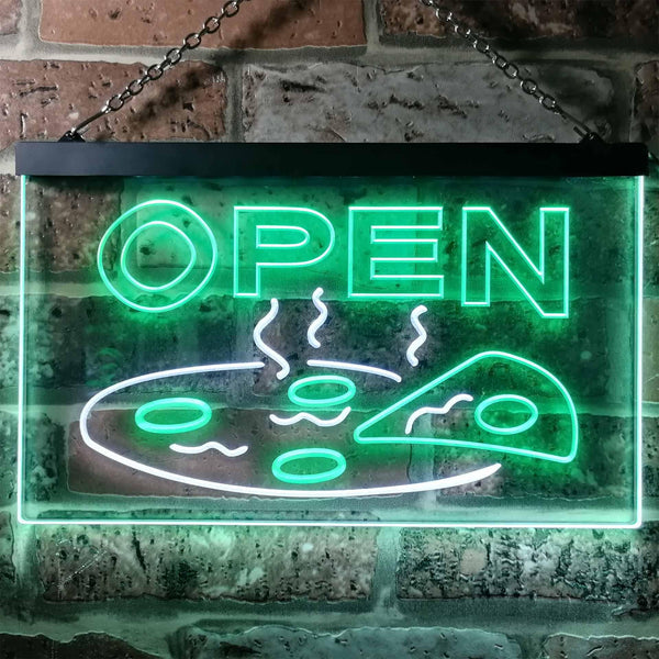ADVPRO Pizza Open Shop Delivery Display Dual Color LED Neon Sign st6-i0496 - White & Green