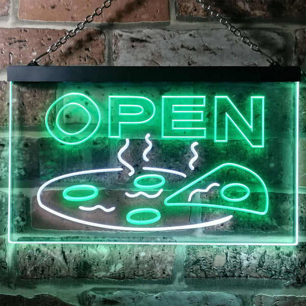 ADVPRO Pizza Open Shop Delivery Display Dual Color LED Neon Sign st6-i0496 - White & Green