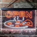 ADVPRO Pizza Open Shop Delivery Display Dual Color LED Neon Sign st6-i0496 - White & Orange