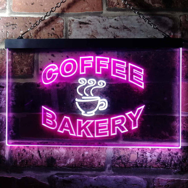 ADVPRO Coffee Bakery Shop Illuminated Dual Color LED Neon Sign st6-i0497 - White & Purple