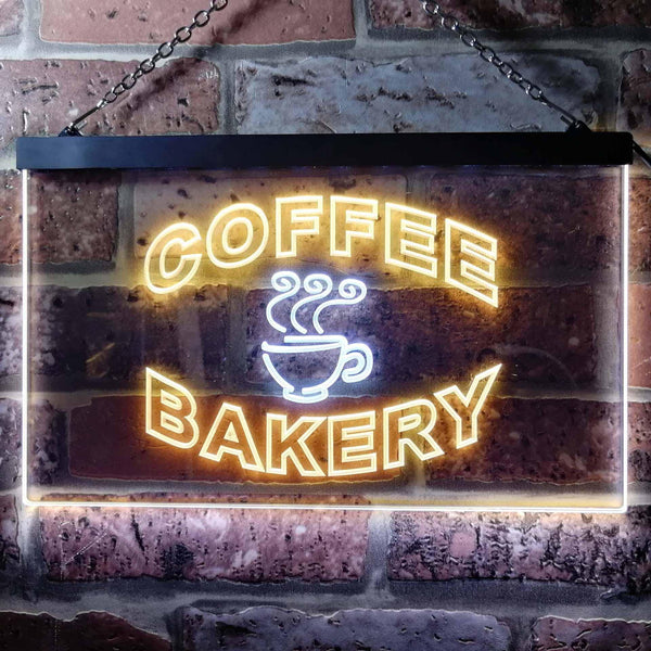 ADVPRO Coffee Bakery Shop Illuminated Dual Color LED Neon Sign st6-i0497 - White & Yellow