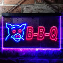 ADVPRO BBQ Pig Restaurant Dual Color LED Neon Sign st6-i0499 - Blue & Red