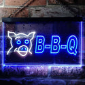 ADVPRO BBQ Pig Restaurant Dual Color LED Neon Sign st6-i0499 - White & Blue