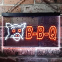 ADVPRO BBQ Pig Restaurant Dual Color LED Neon Sign st6-i0499 - White & Orange