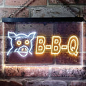 ADVPRO BBQ Pig Restaurant Dual Color LED Neon Sign st6-i0499 - White & Yellow