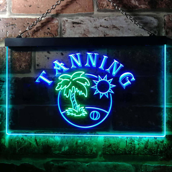 ADVPRO Tanning Sun Bath Illuminated Dual Color LED Neon Sign st6-i0500 - Green & Blue