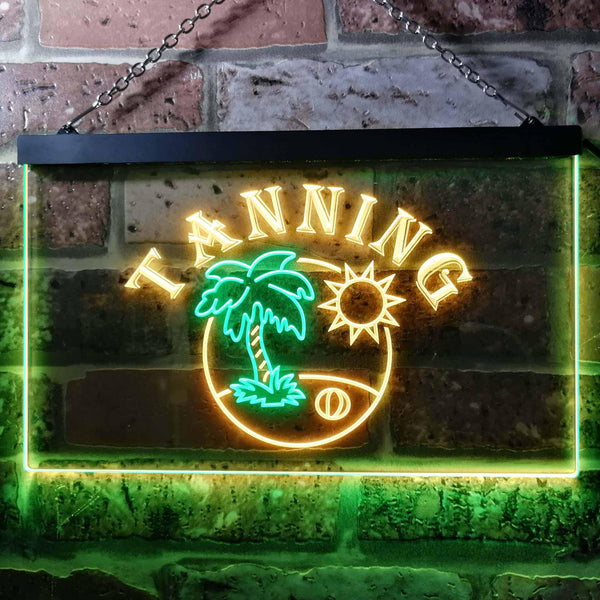 ADVPRO Tanning Sun Bath Illuminated Dual Color LED Neon Sign st6-i0500 - Green & Yellow