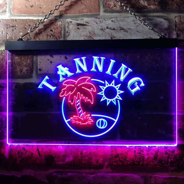 ADVPRO Tanning Sun Bath Illuminated Dual Color LED Neon Sign st6-i0500 - Red & Blue