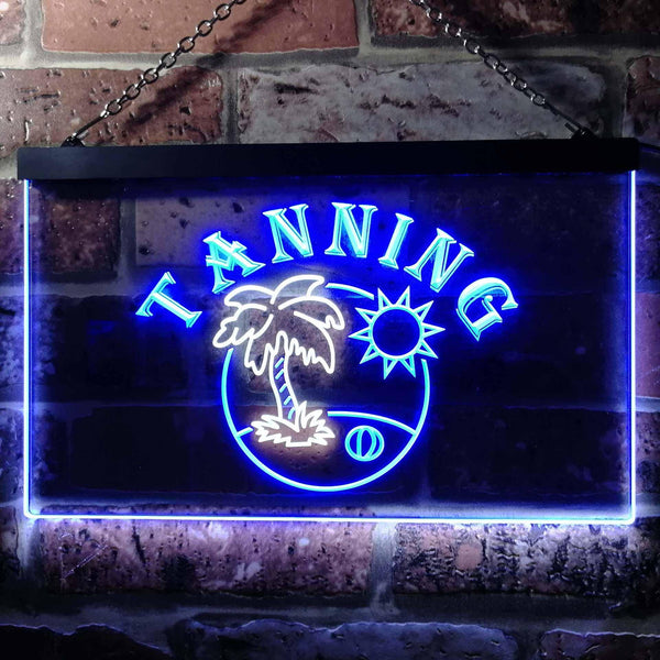 ADVPRO Tanning Sun Bath Illuminated Dual Color LED Neon Sign st6-i0500 - White & Blue