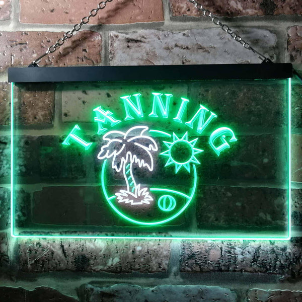 ADVPRO Tanning Sun Bath Illuminated Dual Color LED Neon Sign st6-i0500 - White & Green