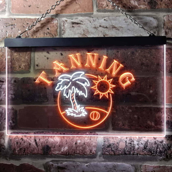 ADVPRO Tanning Sun Bath Illuminated Dual Color LED Neon Sign st6-i0500 - White & Orange