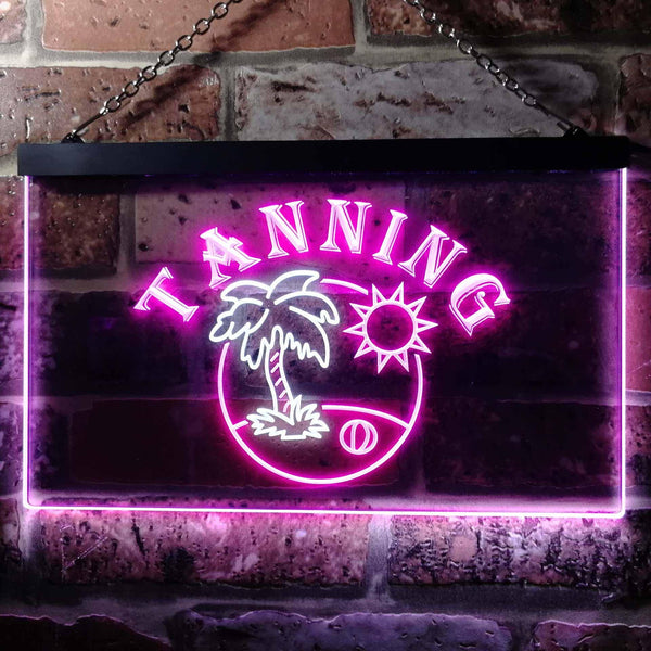 ADVPRO Tanning Sun Bath Illuminated Dual Color LED Neon Sign st6-i0500 - White & Purple