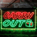 ADVPRO Carry Out Cafe Illuminated Dual Color LED Neon Sign st6-i0503 - Green & Red