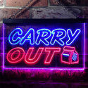 ADVPRO Carry Out Cafe Illuminated Dual Color LED Neon Sign st6-i0503 - Red & Blue