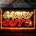 ADVPRO Carry Out Cafe Illuminated Dual Color LED Neon Sign st6-i0503 - Red & Yellow