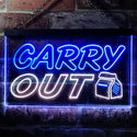 ADVPRO Carry Out Cafe Illuminated Dual Color LED Neon Sign st6-i0503 - White & Blue