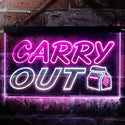 ADVPRO Carry Out Cafe Illuminated Dual Color LED Neon Sign st6-i0503 - White & Purple