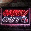 ADVPRO Carry Out Cafe Illuminated Dual Color LED Neon Sign st6-i0503 - White & Red