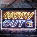 ADVPRO Carry Out Cafe Illuminated Dual Color LED Neon Sign st6-i0503 - White & Yellow