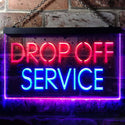 ADVPRO Drop Off Service Illuminated Dual Color LED Neon Sign st6-i0508 - Blue & Red