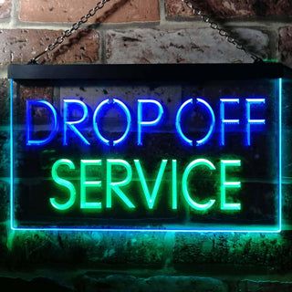 ADVPRO Drop Off Service Illuminated Dual Color LED Neon Sign st6-i0508 - Green & Blue