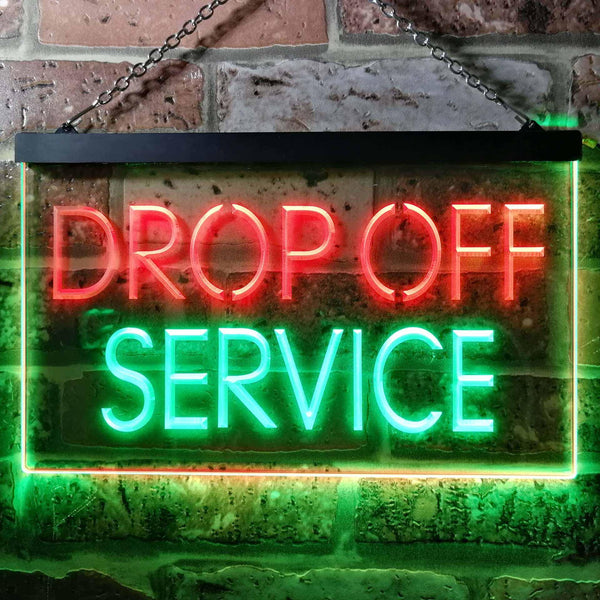 ADVPRO Drop Off Service Illuminated Dual Color LED Neon Sign st6-i0508 - Green & Red