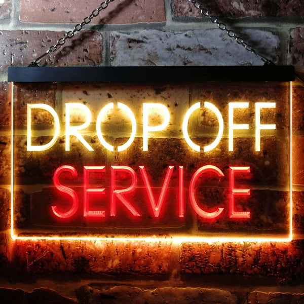 ADVPRO Drop Off Service Illuminated Dual Color LED Neon Sign st6-i0508 - Red & Yellow