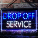 ADVPRO Drop Off Service Illuminated Dual Color LED Neon Sign st6-i0508 - White & Blue