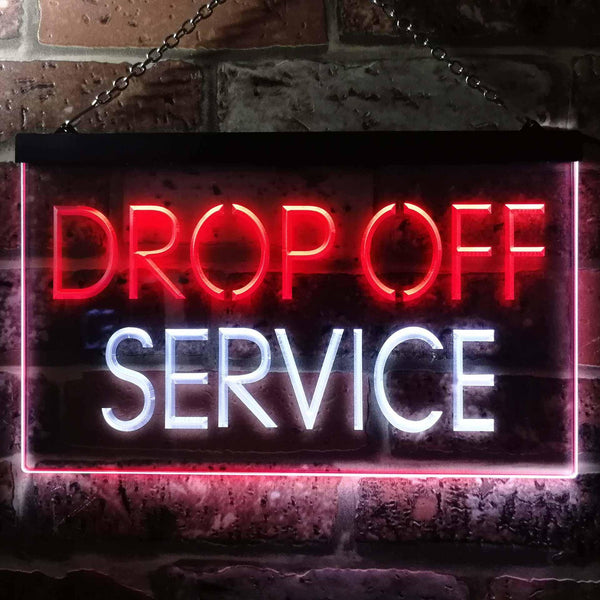 ADVPRO Drop Off Service Illuminated Dual Color LED Neon Sign st6-i0508 - White & Red