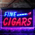 ADVPRO Fine Cigars Shop Open Dual Color LED Neon Sign st6-i0510 - Blue & Red