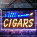 ADVPRO Fine Cigars Shop Open Dual Color LED Neon Sign st6-i0510 - Blue & Yellow