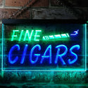 ADVPRO Fine Cigars Shop Open Dual Color LED Neon Sign st6-i0510 - Green & Blue