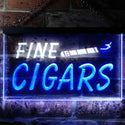 ADVPRO Fine Cigars Shop Open Dual Color LED Neon Sign st6-i0510 - White & Blue