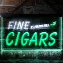 ADVPRO Fine Cigars Shop Open Dual Color LED Neon Sign st6-i0510 - White & Green
