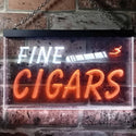 ADVPRO Fine Cigars Shop Open Dual Color LED Neon Sign st6-i0510 - White & Orange