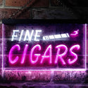 ADVPRO Fine Cigars Shop Open Dual Color LED Neon Sign st6-i0510 - White & Purple