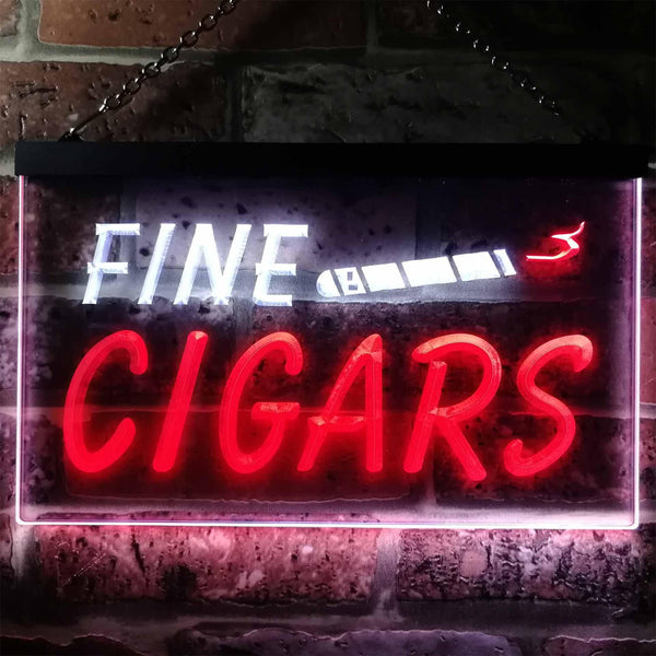 ADVPRO Fine Cigars Shop Open Dual Color LED Neon Sign st6-i0510 - White & Red