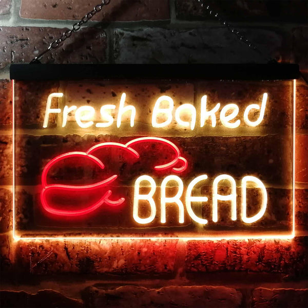 ADVPRO Fresh Baked Bread Illuminated Dual Color LED Neon Sign st6-i0512 - Red & Yellow