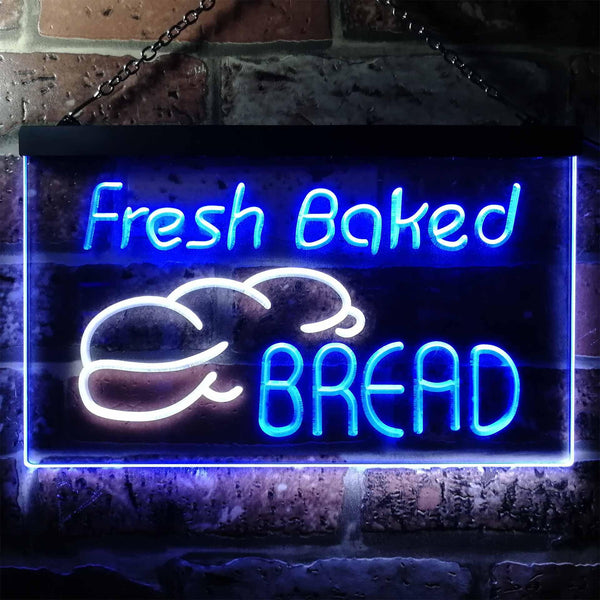 ADVPRO Fresh Baked Bread Illuminated Dual Color LED Neon Sign st6-i0512 - White & Blue