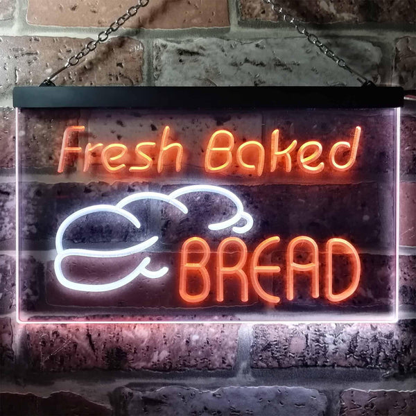 ADVPRO Fresh Baked Bread Illuminated Dual Color LED Neon Sign st6-i0512 - White & Orange