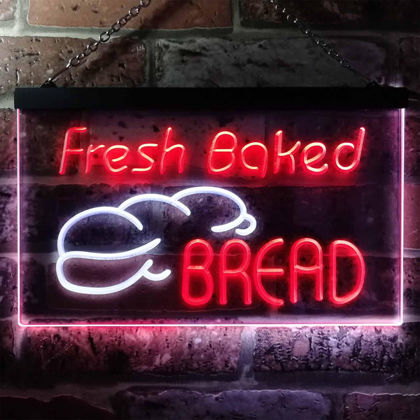 ADVPRO Fresh Baked Bread Illuminated Dual Color LED Neon Sign st6-i0512 - White & Red