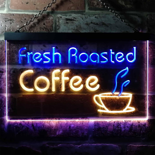 ADVPRO Freash Roasted Coffee Illuminated Dual Color LED Neon Sign st6-i0514 - Blue & Yellow
