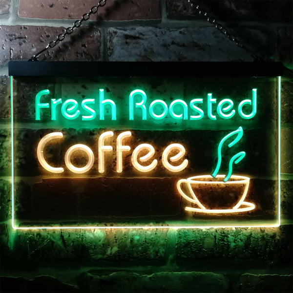ADVPRO Freash Roasted Coffee Illuminated Dual Color LED Neon Sign st6-i0514 - Green & Yellow