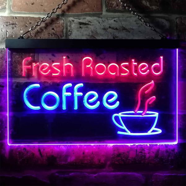 ADVPRO Freash Roasted Coffee Illuminated Dual Color LED Neon Sign st6-i0514 - Red & Blue