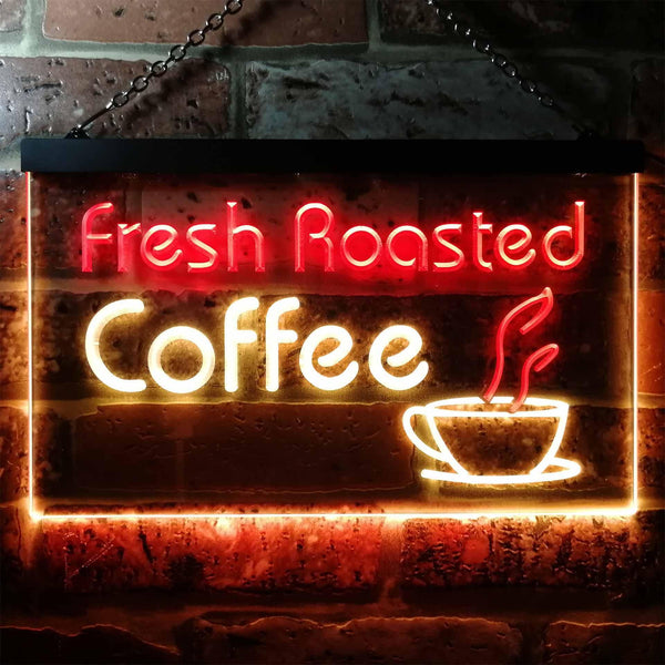ADVPRO Freash Roasted Coffee Illuminated Dual Color LED Neon Sign st6-i0514 - Red & Yellow