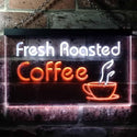ADVPRO Freash Roasted Coffee Illuminated Dual Color LED Neon Sign st6-i0514 - White & Orange