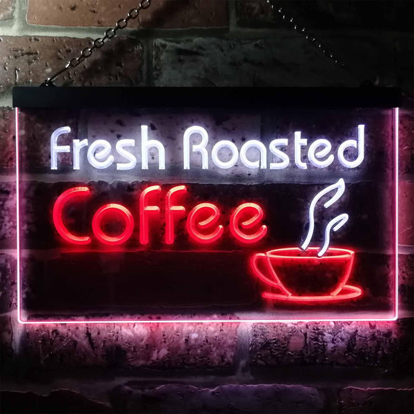 ADVPRO Freash Roasted Coffee Illuminated Dual Color LED Neon Sign st6-i0514 - White & Red