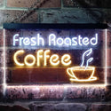 ADVPRO Freash Roasted Coffee Illuminated Dual Color LED Neon Sign st6-i0514 - White & Yellow
